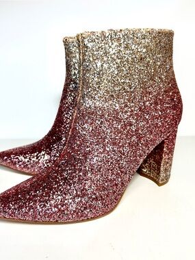Glitter Ombre Ankle Boots • Rose Gold Sparkle